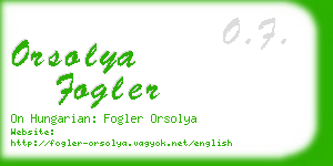 orsolya fogler business card